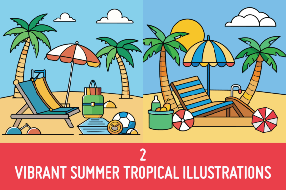 Download 2 Awosome Beach Illustration - Premium Bundle