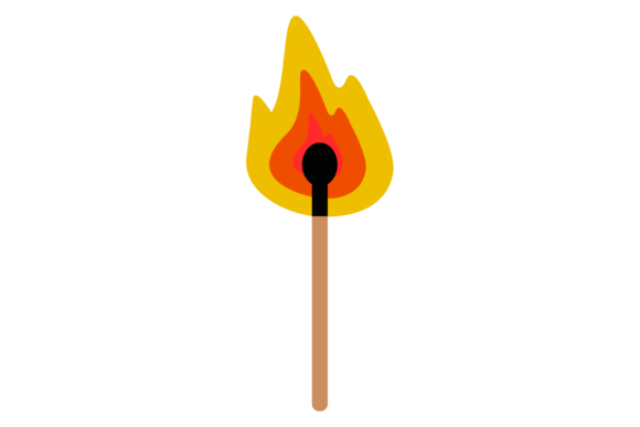 Download Burning Match Stick Color Icon. Fire Sta - Match Collection