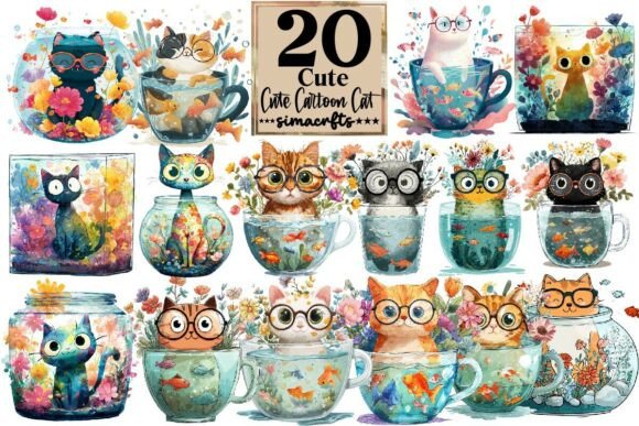 Download Cute Cartoon Cat PNG Clipart - Cartoon cat png Collection