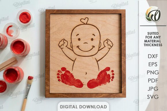 Download 3D Baby Wall Decor Laser Cut. Footprint - Baby wall decor Collection